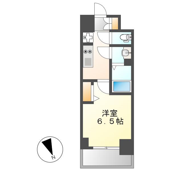 プレサンス広小路通今池(1K/5階)の間取り写真