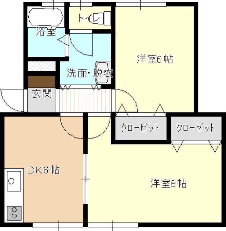 FIGARO(2DK/1階)の間取り写真