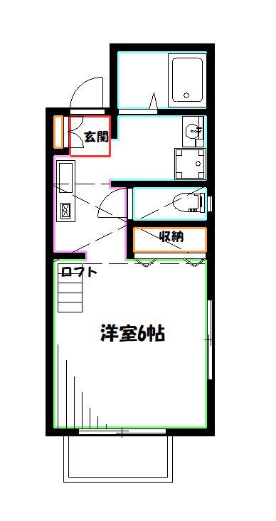 エスティーフォー小金井(1K/1階)の間取り写真