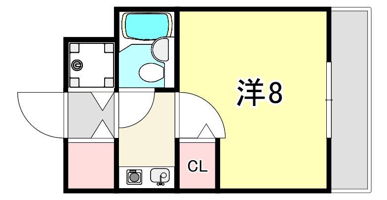 サンプラザ三宮(1K/10階)の間取り写真