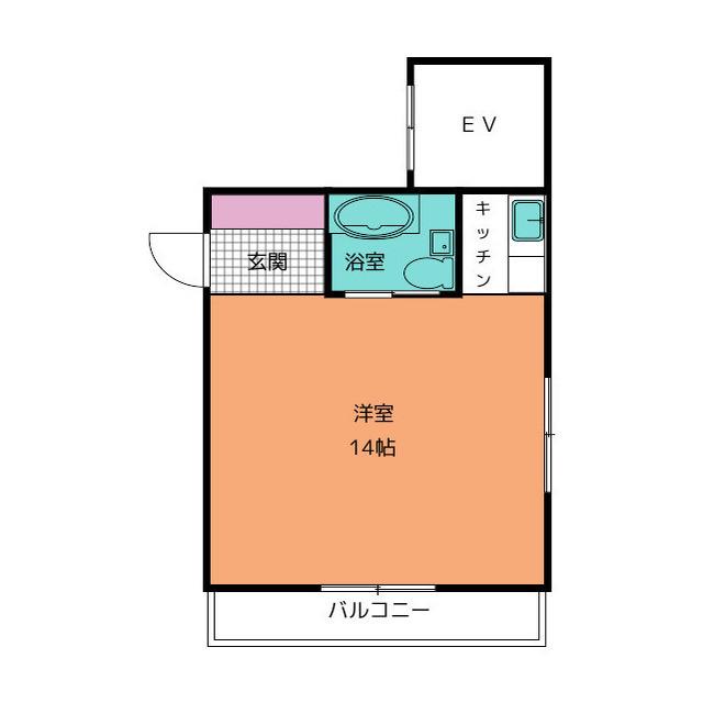 八幡町ビル(1K/4階)の間取り写真