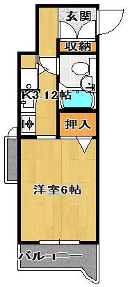アピス東船橋(ワンルーム/1階)の間取り写真