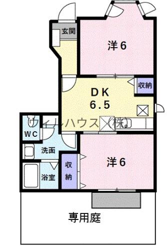 ぺリプエスト1番館(2DK/1階)の間取り写真