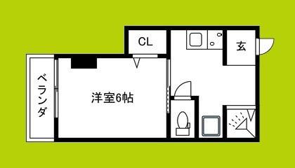 ニューライフ赤坂(1K/2階)の間取り写真