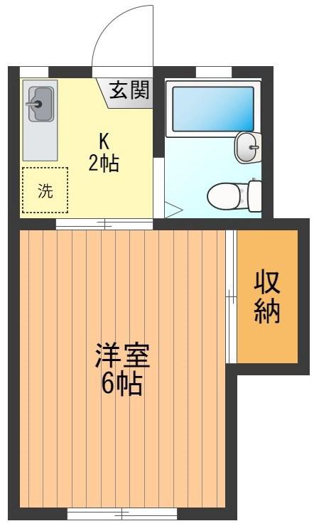 エムハイツ(1K/2階)の間取り写真
