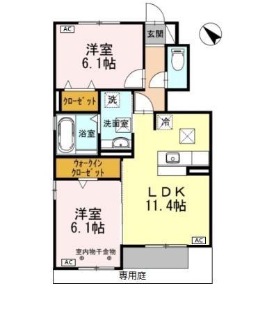 ARPEGE A(2LDK/1階)の間取り写真