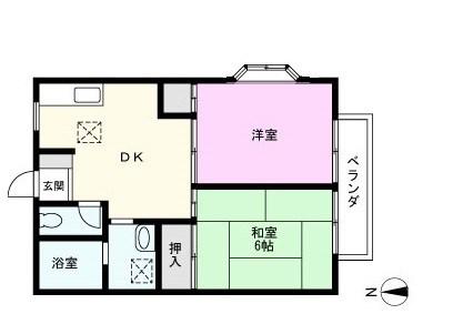 マインドYOU戸塚Ⅱ(2DK/1階)の間取り写真