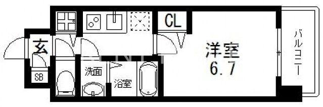 LA DOUCEUR北巽(1K/10階)の間取り写真