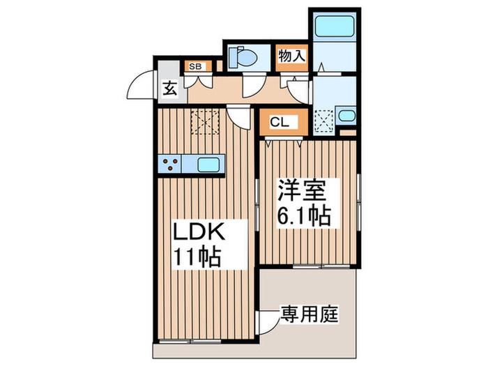 MAISON DE LIKO(1LDK/1階)の間取り写真