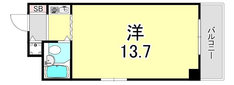 サンコート神戸(ワンルーム/3階)の間取り写真