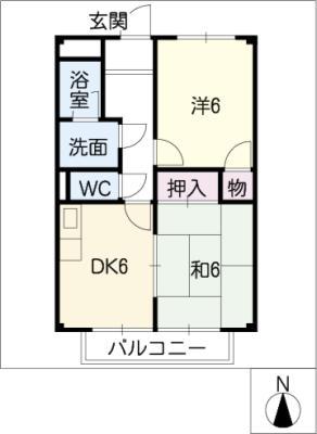 サープラスY.S(2DK/1階)の間取り写真