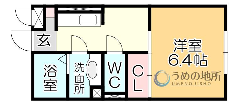RESPIRAL(1K/1階)の間取り写真
