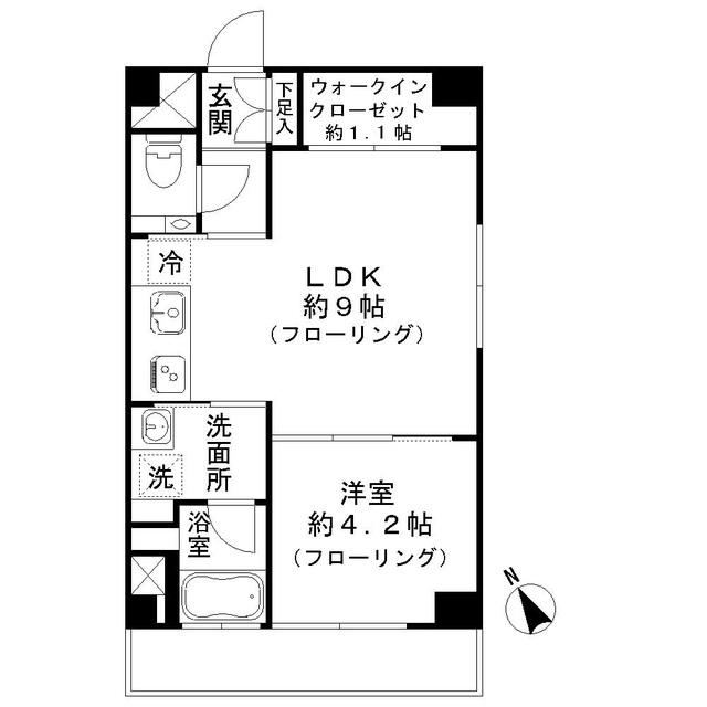 セレーノ(1LDK/6階)の間取り写真