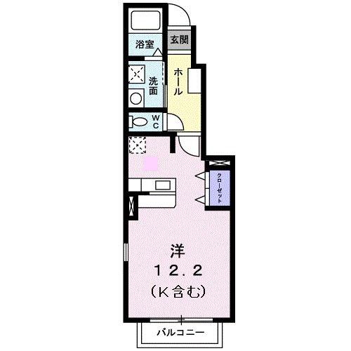 ミッテ・クラール(ワンルーム/1階)の間取り写真