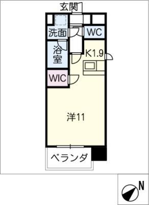 エルスタンザ大曽根(1K/4階)の間取り写真