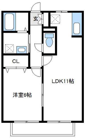 SAKULA(1LDK/2階)の間取り写真