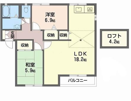 ザックス英賀保(3K/2階)の間取り写真