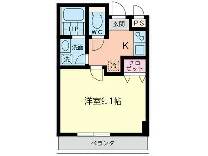 ISグランデ小机A(1K/3階)の間取り写真