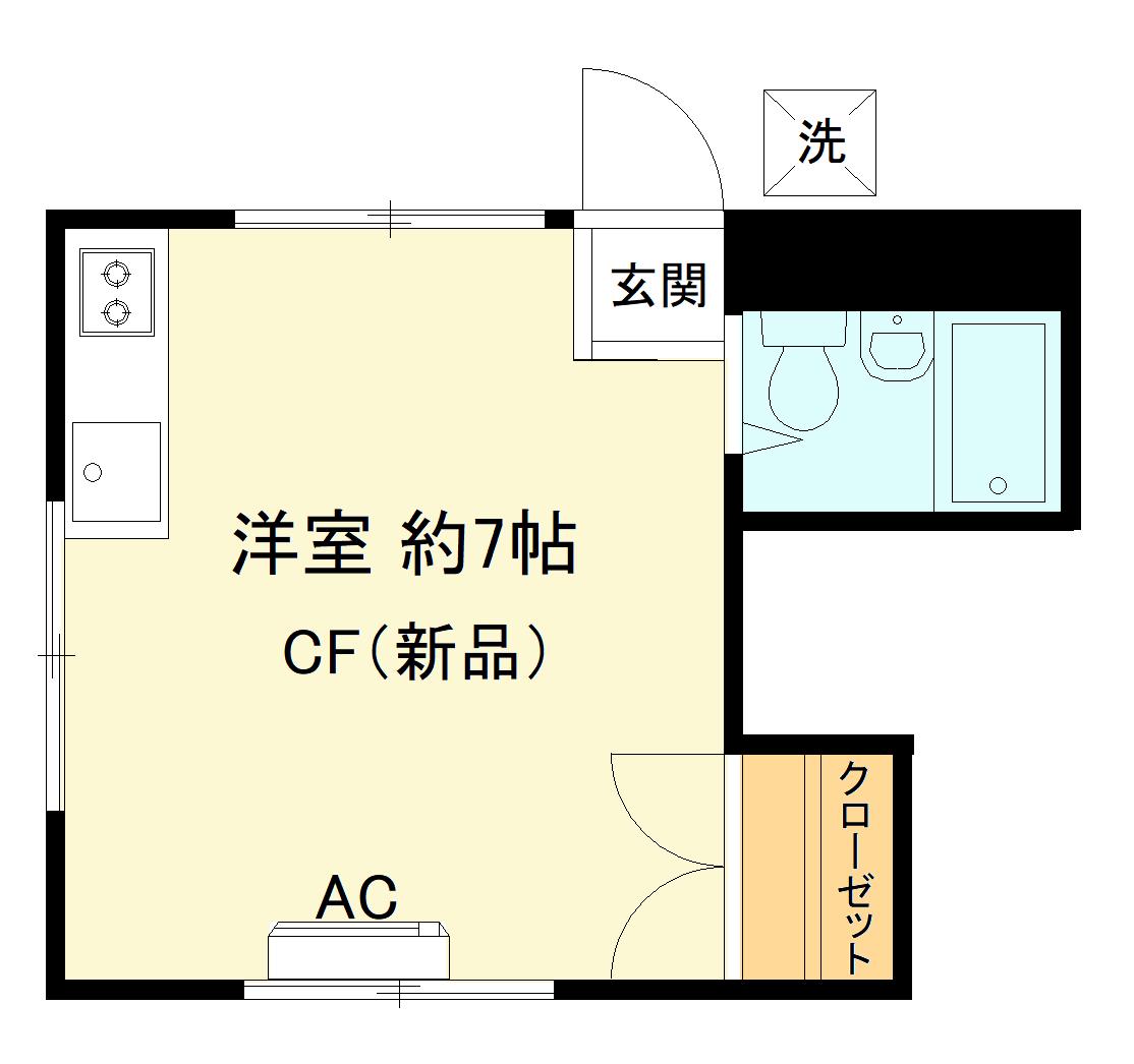 小柴ハイツ(ワンルーム/2階)の間取り写真