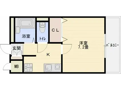 シャトー・エマー寿(1K/3階)の間取り写真