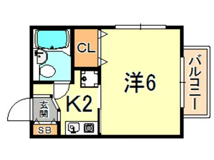 ジェネシスみづほ(ワンルーム/2階)の間取り写真