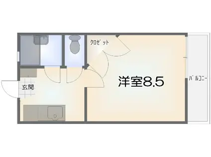 コーポエスペランス(1K/1階)の間取り写真