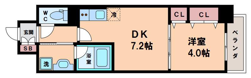 GRAND ECLAT(1DK/10階)の間取り写真
