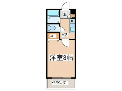 ライラックパートIII(1K/4階)の間取り写真