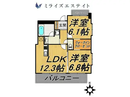 アーデン泉プレミア(2LDK/7階)の間取り写真