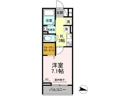 メゾン・ド・キャトルVII(1K/2階)の間取り写真