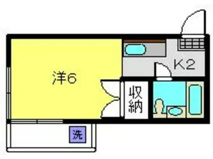 ハイツ桑原(1K/2階)の間取り写真