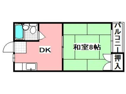コーポ大垣(1DK/2階)の間取り写真
