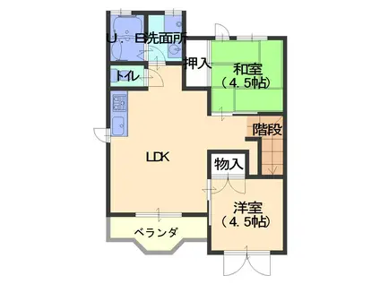 カインド崎(2LDK/2階)の間取り写真
