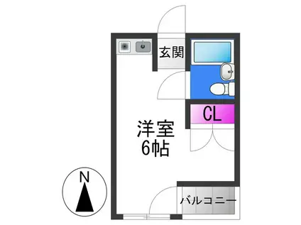 レナジア長原(ワンルーム/2階)の間取り写真