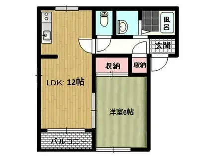 グランドール連取(1LDK/1階)の間取り写真