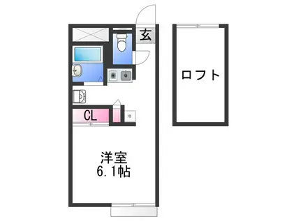 レオパレス大堀(1K/2階)の間取り写真