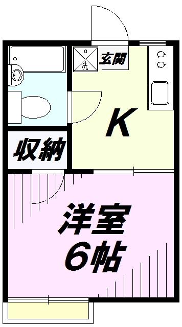コーポみさき(1K/2階)の間取り写真