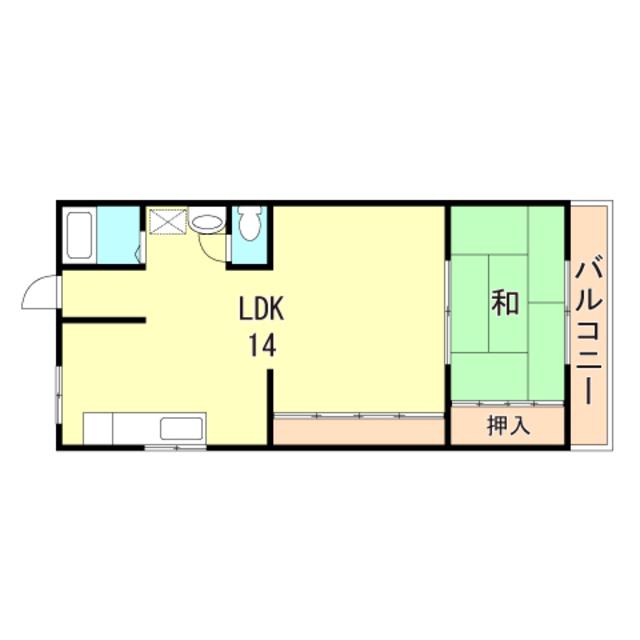 波賀ハイツ(1LDK/3階)の間取り写真