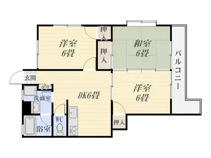 レジデンス平田(3DK/1階)の間取り写真