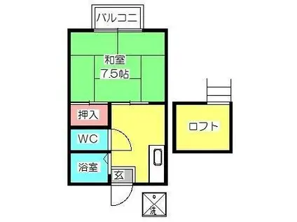 アートインヘイゼル(1K/1階)の間取り写真