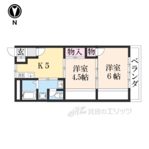 ライフステージ広瀬京田1(2DK/3階)の間取り写真