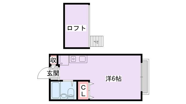 ハイツ北松川(1K/2階)の間取り写真