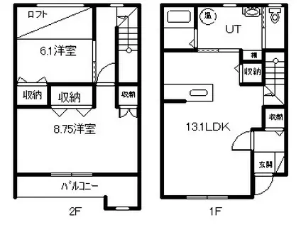 ハーモニー春光(2LDK/1階)の間取り写真