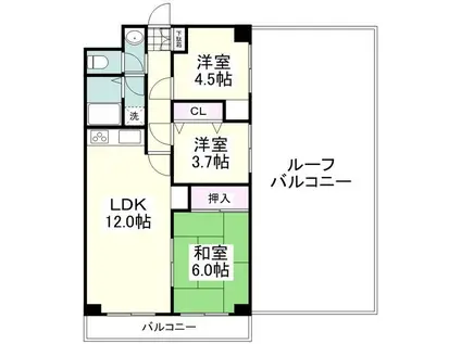 フローレンスパレスかしわ台(3LDK/6階)の間取り写真