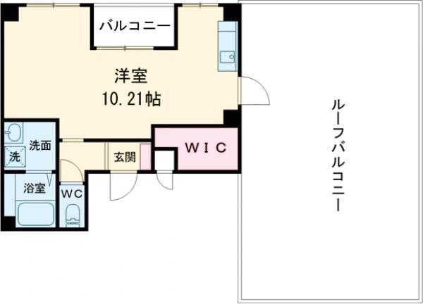 ヴィラペントハウス堺東(1K/8階)の間取り写真