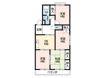 サンパーク森(4DK/1階)の間取り写真