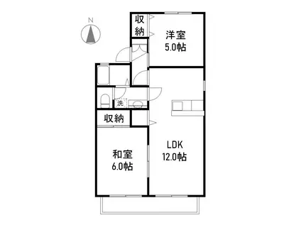 グランオーシャンI(2LDK/1階)の間取り写真