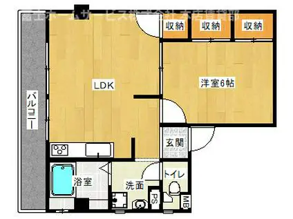 第5TYハイム(1LDK/3階)の間取り写真