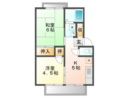 サンシャイン中川(2DK/2階)の間取り写真