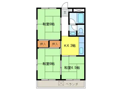 レジデンス柿沢(3K/1階)の間取り写真